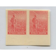 ARGENTINA 1911 GJ 323P LABRADOR PAREJA SIN DENTAR ESTAMPILLAS NUEVAS SIN GOMA COMO FUERON EMITIDAS U$ 225